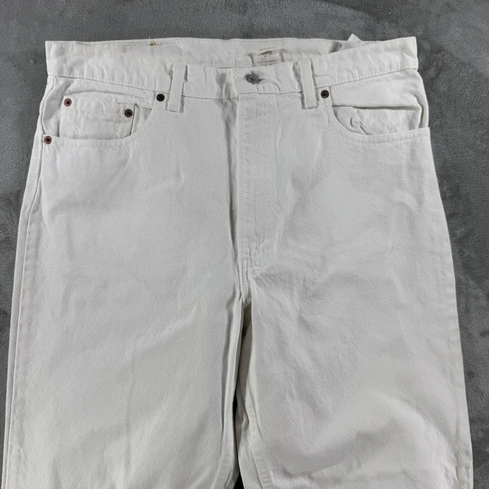 Vintage Levi's Jeans Mens 36x29 White Light Wash Regular Straight Denim USA